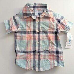 Carter's spring/summer plaid short sleeve button up shirt